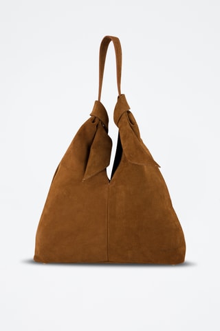 Sac porté épaule en nubuck Elan - Camel