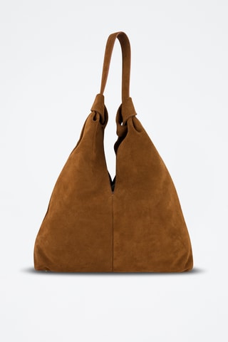 Sac porté épaule en nubuck Elan - Camel