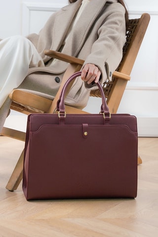 Sac à main en cuir Nya - Bordeaux