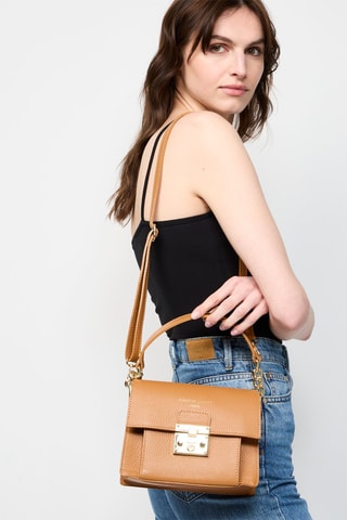 Sac bandoulière en cuir Adriana - Camel