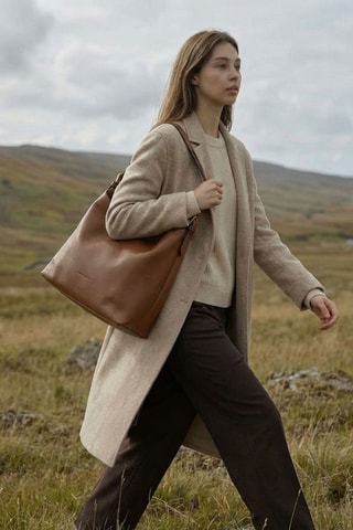 Sac porté épaule en cuir Orient - Camel