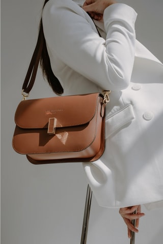 Sac porté épaule en cuir Roma - Marron