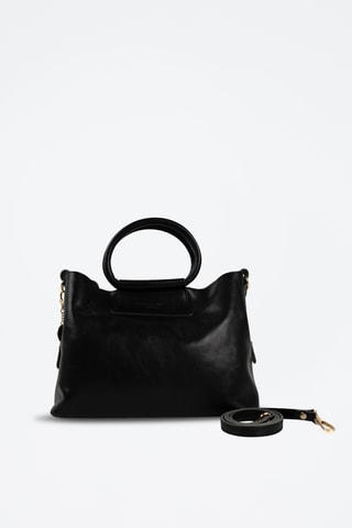 Sac à main en cuir de vachette Savannah - Noir