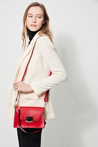 Sac bandoulière en cuir Ava - Rouge
