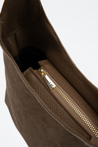 Sac porté épaule en cuir Calma - Taupe