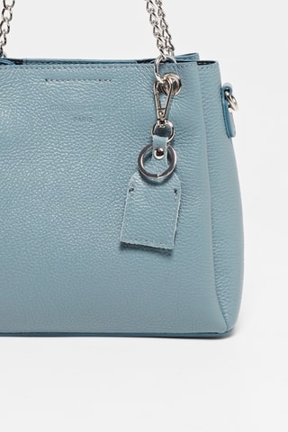 Sac porté épaule en cuir Rachel - Bleu canard