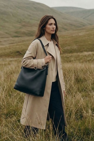 Sac porté épaule en cuir Orient - Noir