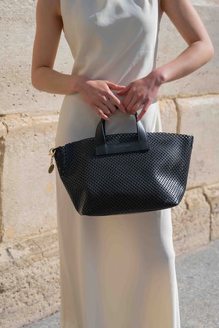 Sac bandoulière en cuir Capri - Noir