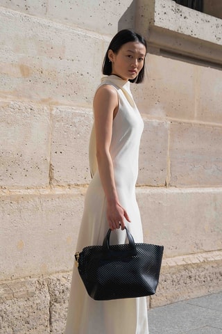 Sac bandoulière en cuir Capri - Noir