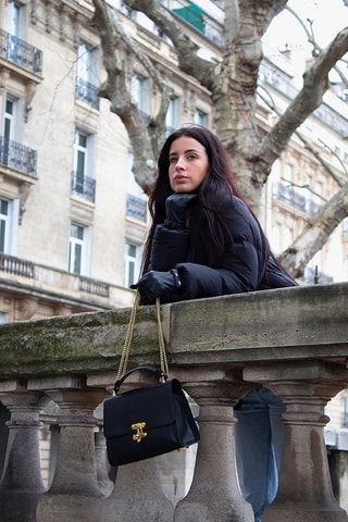 Sac à main en cuir Ora - Noir