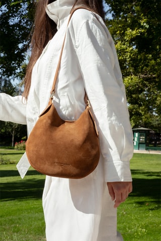 Sac porté épaule en cuir Mika - Camel