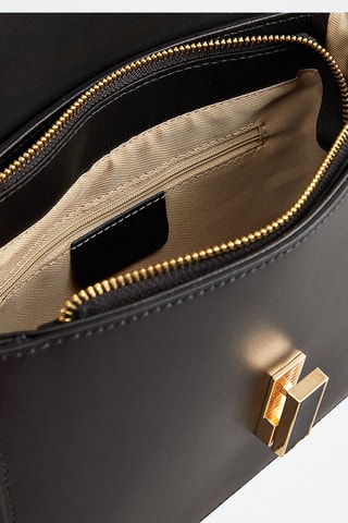 Sac porté épaule en cuir Roma - Noir