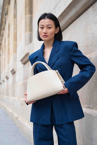 Sac à main en cuir Horizon - Blanc