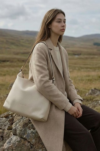 Sac porté épaule en cuir Orient - Blanc