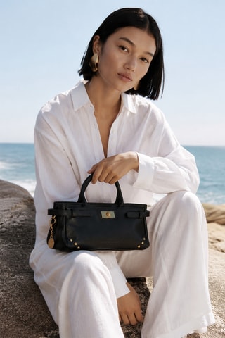 Sac à main en cuir Leana - Noir