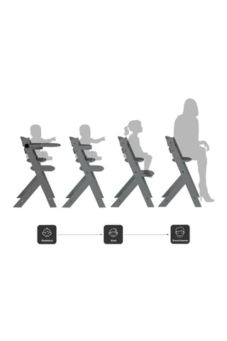 Chaise haute en bois de hêtre Family Pro - A partir de 36 mois -Jusqu'à  75 kg