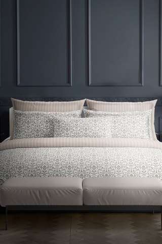 Funda de almohada de satén de algodón 80 hilos/cm² Baroque - Topo