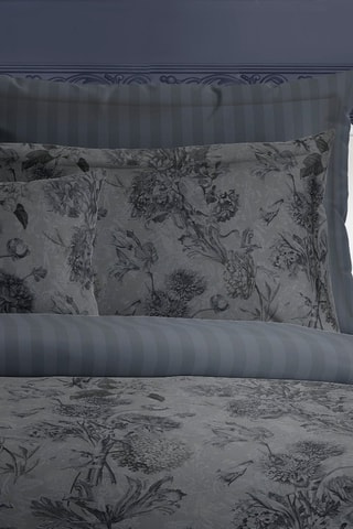 Funda de almohada de satén de algodón 80 hilos/cm² Jardin Botanique - Antracita