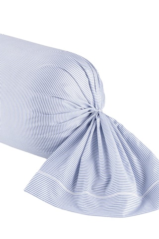 Funda de almohada de percal de algodón 80 hilos/cm² Dauphine - Azul claro y blanco