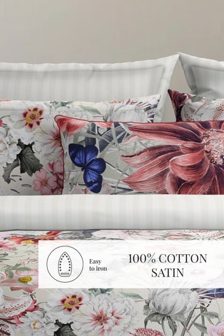 Funda de almohada de satén de algodón 80 hilos/cm² Uni - Verde agua