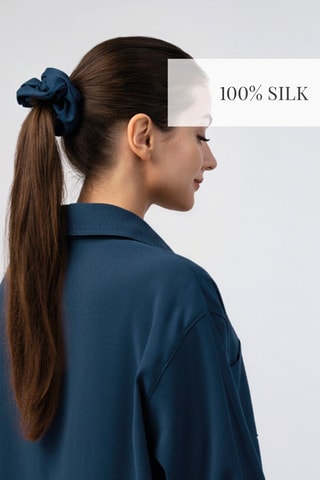 Goma para el pelo de seda Vespera - Azul