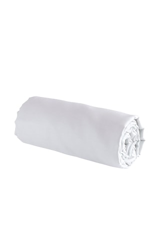 Sábana bajera de satén de algodón 79 hilos/cm² - Blanco