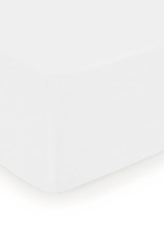 Sábana bajera de satén de algodón 79 hilos/cm² - Blanco