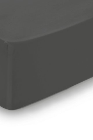 Sábana bajera de satén de algodón 79 hilos/cm² - Gris oscuro