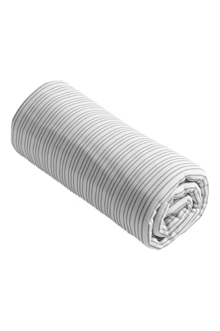 Sábana bajera de satén de algodón 80 hilos/cm² Louisa - Blanco y gris
