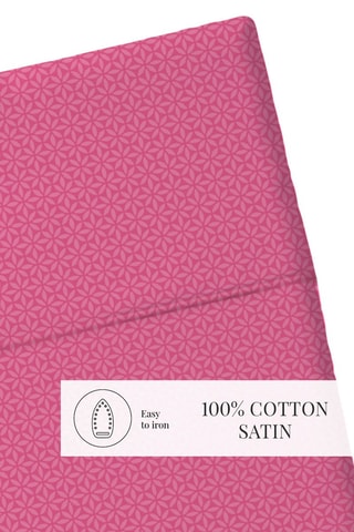 Sábana bajera de satén de algodón 80 hilos/cm² Mila - Rosa