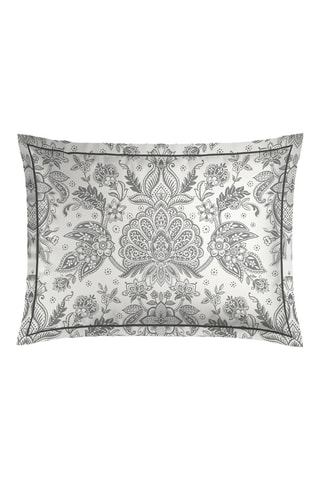 2 fundas de almohada de satén de algodón 80 hilos/cm² Fleur de prestige - Negro