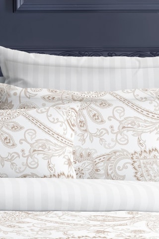 2 fundas de almohada de satén de algodón 79 hilos/cm² Indienne - Topo