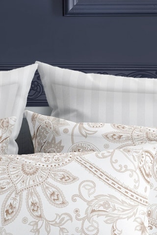 2 fundas de almohada de satén de algodón 79 hilos/cm² Indienne - Topo