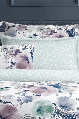 2 fundas de almohada de satén de algodón 79 hilos/cm² Erodium - Blanco