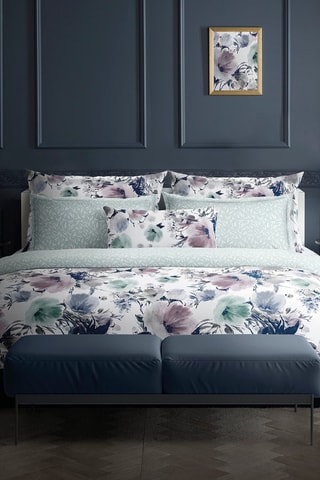 2 fundas de almohada de satén de algodón 79 hilos/cm² Erodium - Blanco