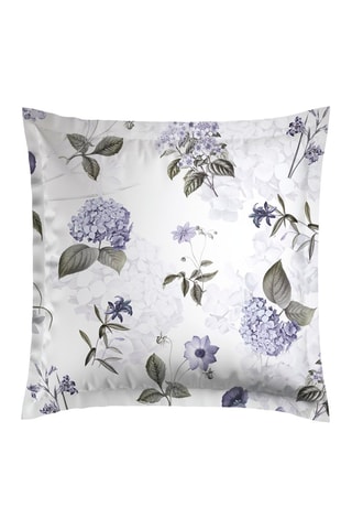 2 fundas de almohada de satén de algodón 79 hilos/cm² Hortensia - Azul oscuro