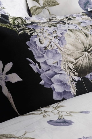 2 fundas de almohada de satén de algodón 79 hilos/cm² Hortensia - Azul oscuro