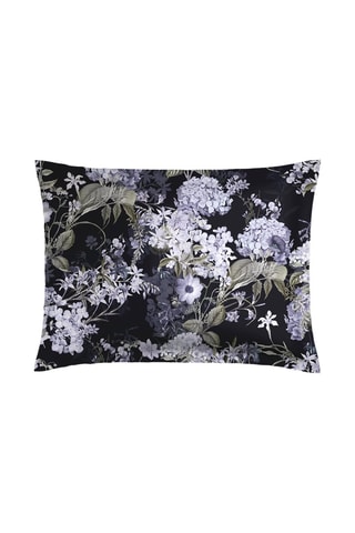 2 fundas de almohada de satén de algodón 79 hilos/cm² Hortensia - Negro y violeta