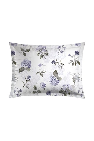 2 fundas de almohada de satén de algodón 79 hilos/cm² Hortensia - Negro y violeta