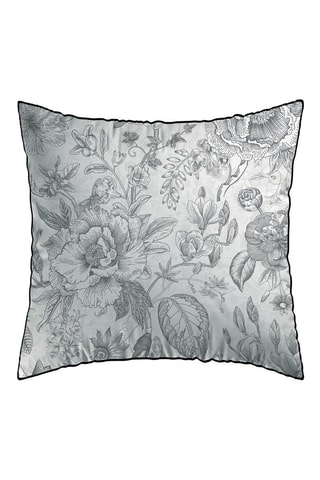 2 fundas de almohada de satén de algodón 80 hilos/cm² Fleurs esquissées - Gris