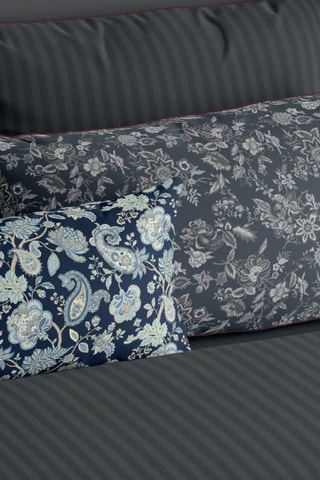 2 fundas de almohada de satén de algodón 80 hilos/cm² Toile damassée - Negro