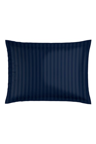 2 fundas de almohada de satén de algodón 80 hilos/cm² Dobby stripe woven - Azul