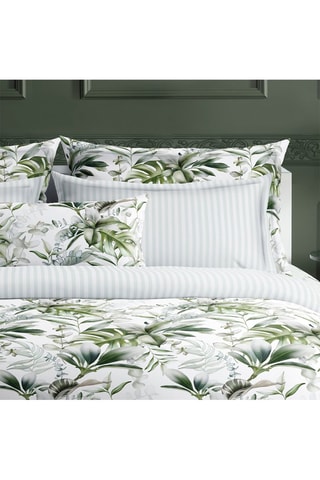 2 fundas de almohada de satén de algodón 79 hilos/cm² Jardin Botanique - Blanco