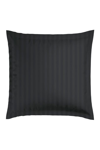 2 fundas de almohada de satén de algodón Dobby - Negro