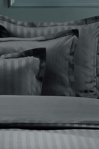 2 fundas de almohada de satén de algodón Dobby - Negro
