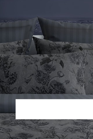 2 fundas de almohada de satén de algodón 79 hilos/cm² Jardin Botanique - Gris oscuro