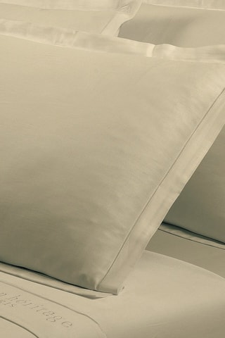 2 fundas de almohada de satén de algodón 80 hilos/cm² Uni - Caqui claro