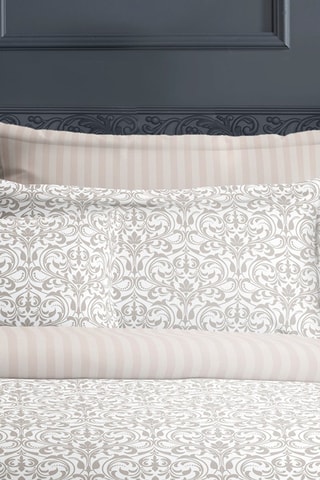 2 fundas de almohada de satén de algodón 80 hilos/cm²  Baroque - Topo