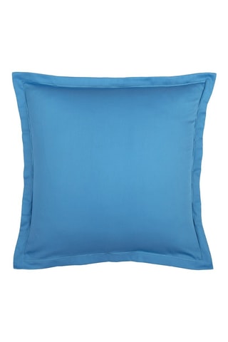 2 fundas de almohada de satén de algodón 80 hilos/cm² Uni - Azul