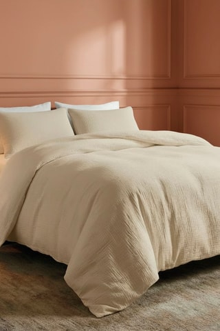 2 fundas de almohada de gasa de algodón 85 hilos/cm² - Topo